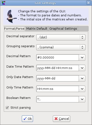 The GUI Settings Dialog