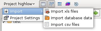 Import menu