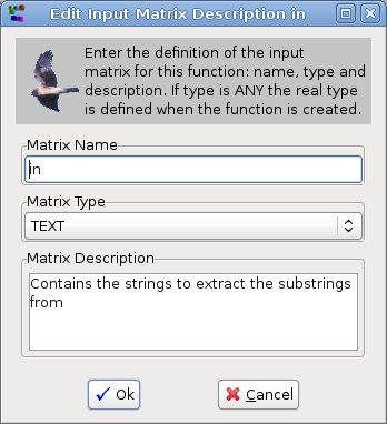 Input Matrix Info